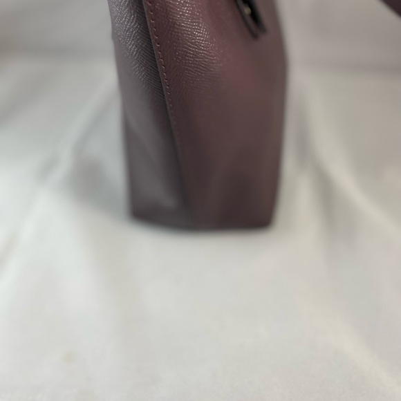 Coach {Chocolate}  leather Handbag. With leather story patch - Picture 5 of 11